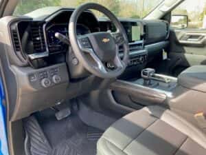 Custom chevy pickup truck blue interior
