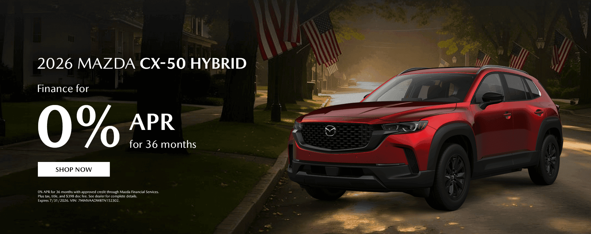 2026 Mazda CX-50 Hybrid Finance for 0% APR for 36 months