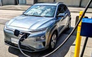 electric vehicle at charging station