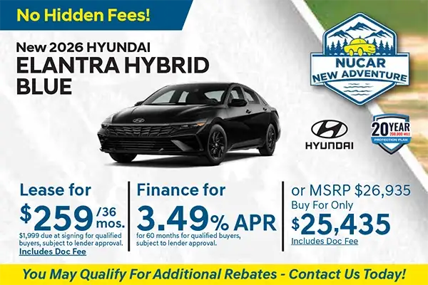 New 2026 Hyundai Elantra Hybrid Blue