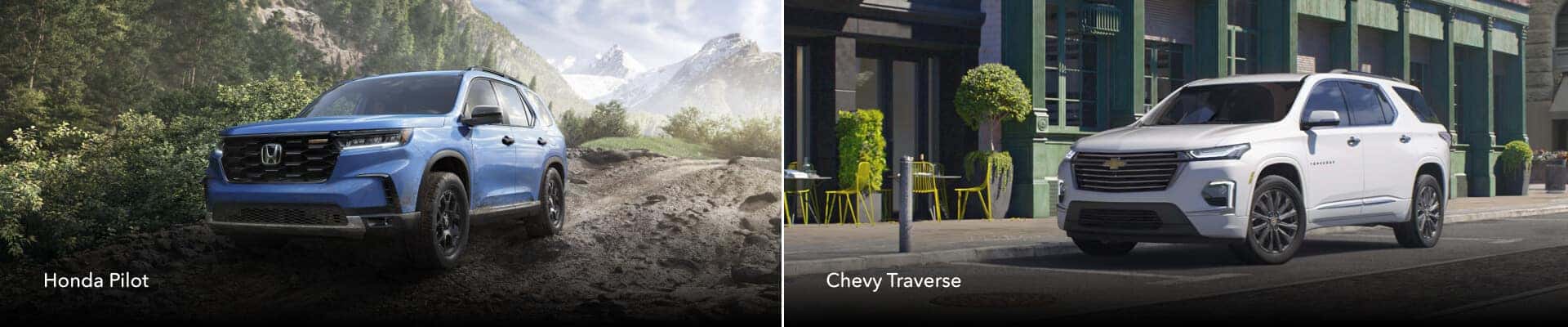 Honda Pilot Vs. Chevy Traverse Side-By-Side Comparison