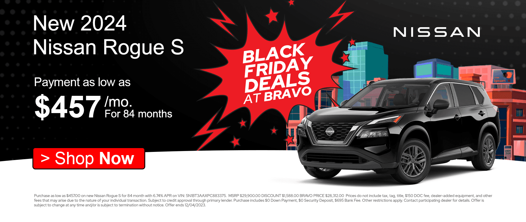 Bravo Nissan Rogue S 457permonth Nov