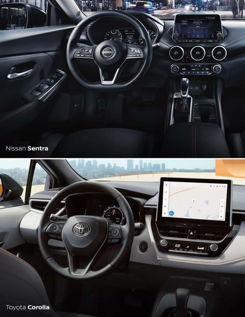2025 Better Interior: Nissan Sentra or Toyota Corolla?