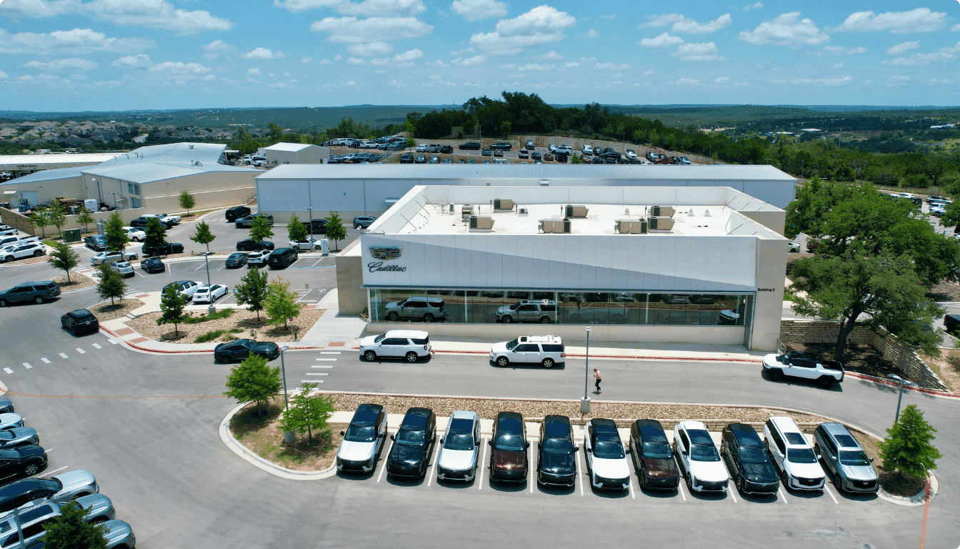 Bee Cave Cadillac dealership aerial view