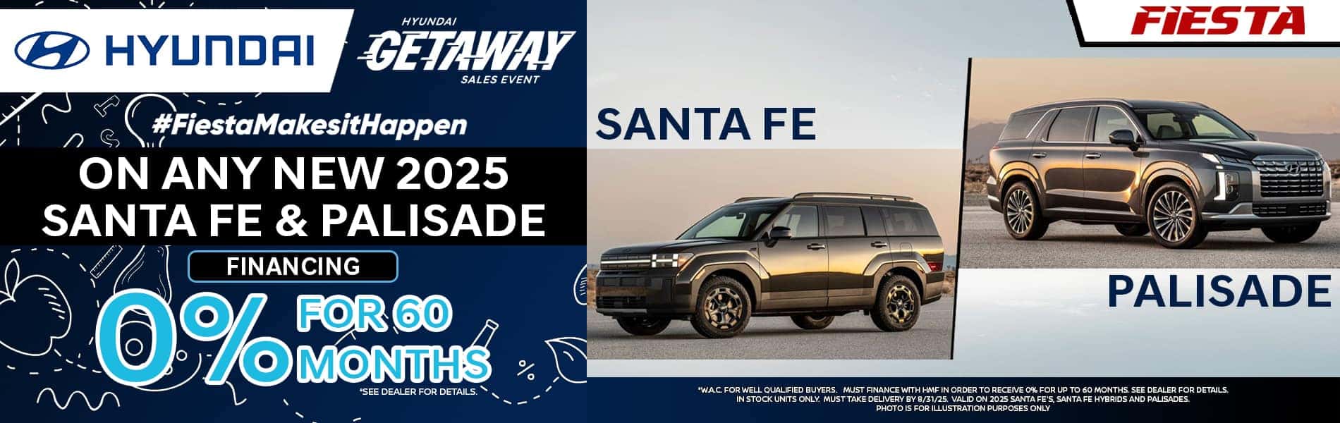 Fiesta Hyundai August 2025 Santa Fe and Palisade Special