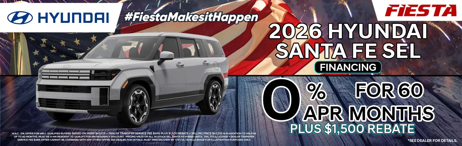 Fiesta Hyundai July 2026 Santa Fe Special