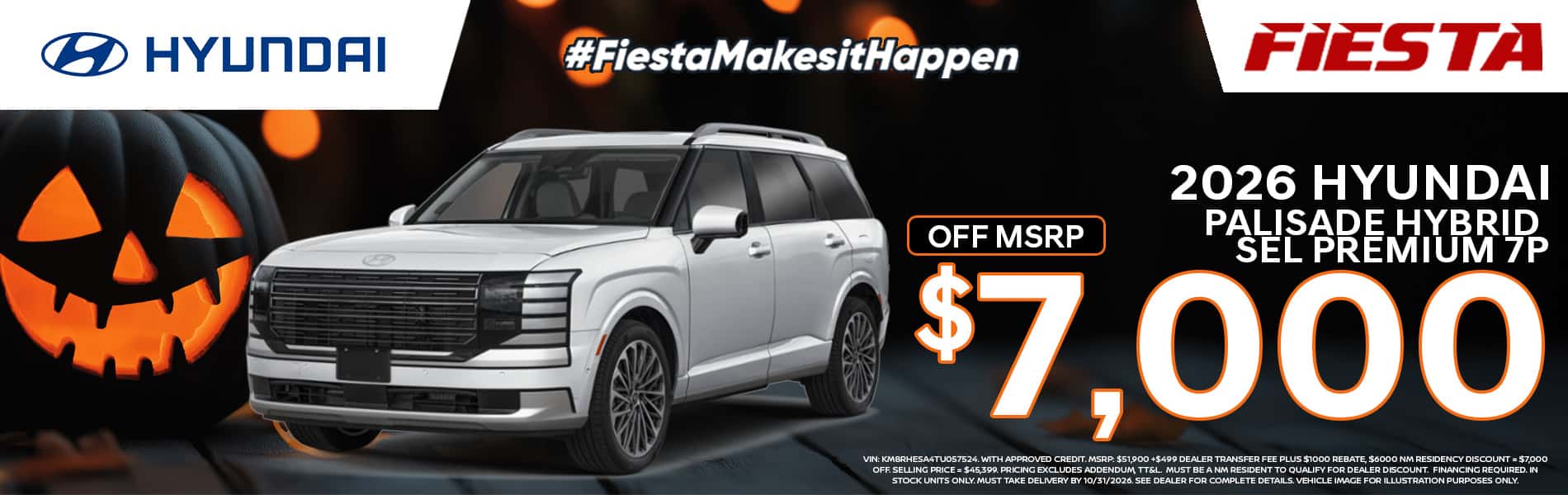 Fiesta Hyundai October 2026 Palisade Special