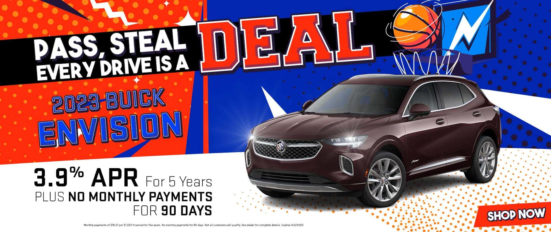 PASS STEAL EVERY DRIVE IS A DEAL | 2023 Buick Envision 3.9% APR For 5 Years Plus No Monthly Payments For 90 Days