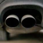 Close up view of an exhaust tail pipe on a Hyundai