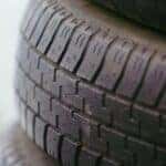 Tires on white surface
