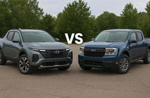 2025 Hyundai Santa Cruz vs. 2025 Ford Maverick - Side by side exterior view