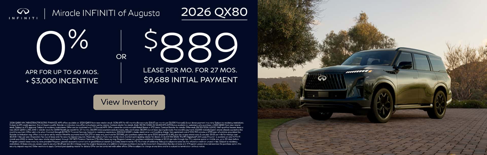 2026 QX80 Specials