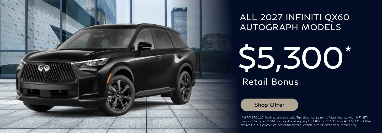 ALL 2027 INFINITI QX60 Autograph Models $5,300 Retail Bonus*
