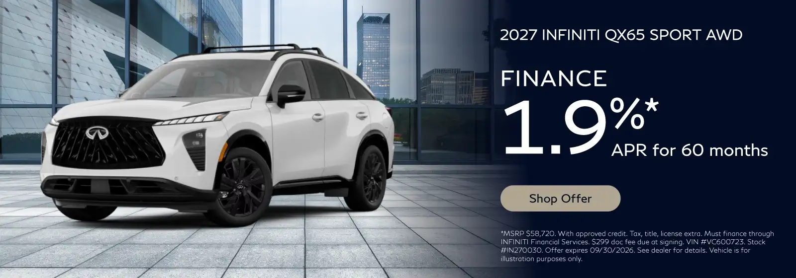 2027 INFINITI QX65 Sport AWD #IN270030 - Receive 1.9% APR for 60 months*