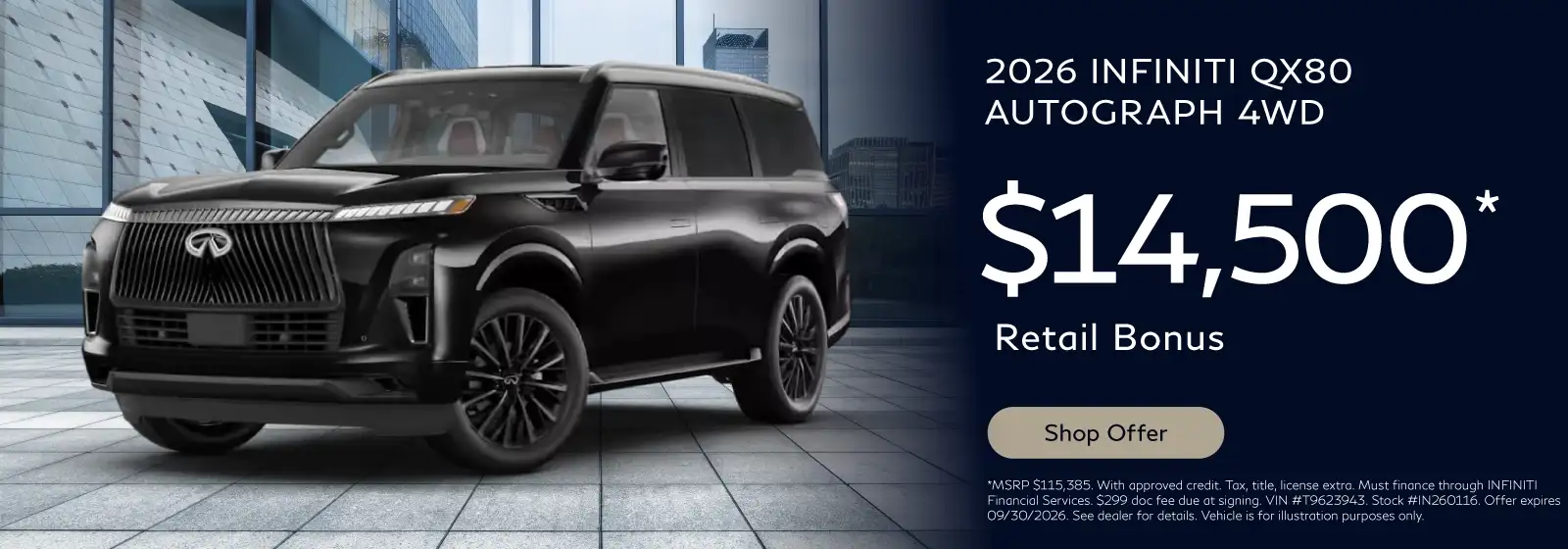 2026 INFINITI QX80 Autograph #IN260116 - Receive up to $14,500 Retail Bonus*