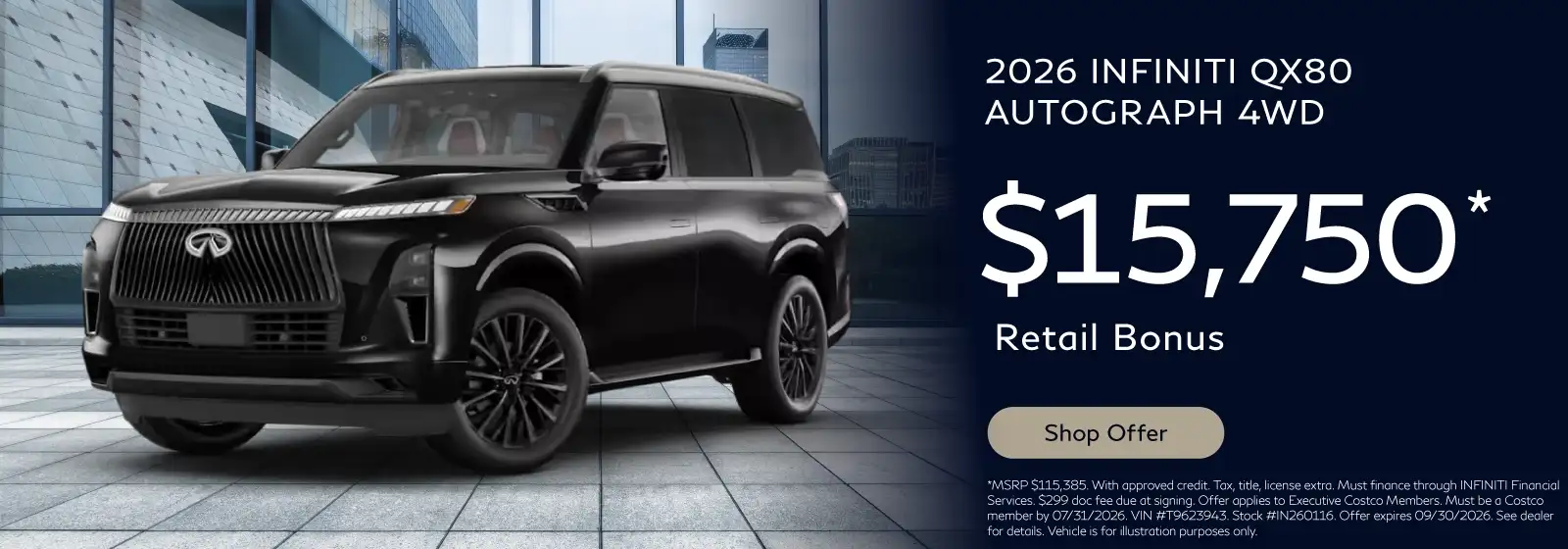 2026 INFINITI QX80 Autograph #IN260116 - Receive up to $15,750 Retail Bonus*