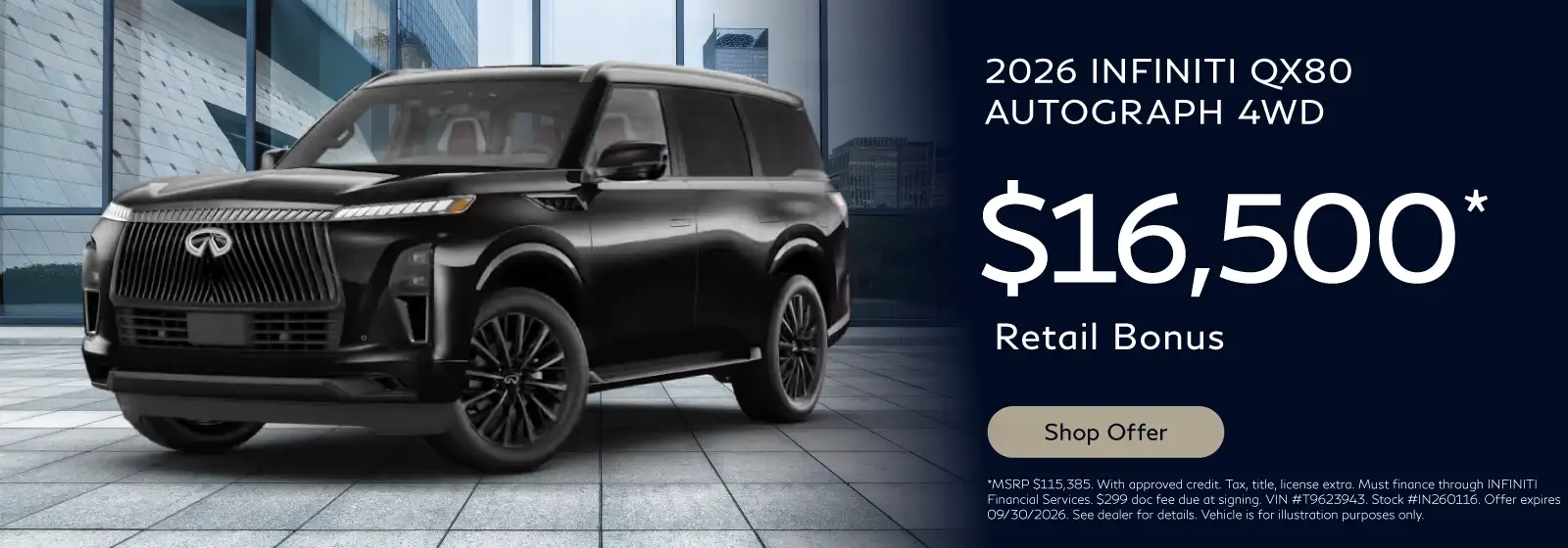 2026 INFINITI QX80 Autograph #IN260116 - Receive up to $16,500 Retail Bonus*