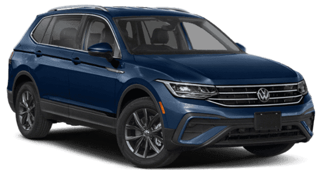 2022 VW Tiguan SE in blue passenger front side view