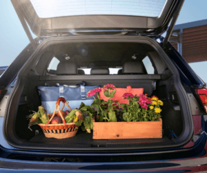 Rear cargo space in the 2022 VW Tiguan.
