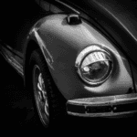 black and white Volkswagen Beetle