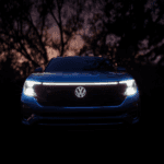 front view of 2024 Volkswagen Atlas at night