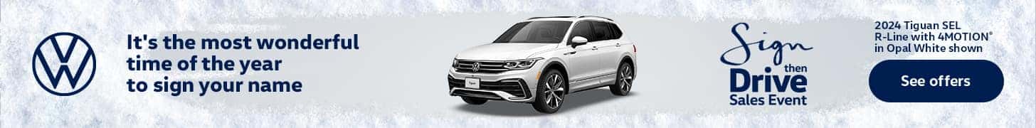 Kalispell Volkswagen Sign then Drive event 2023 banner