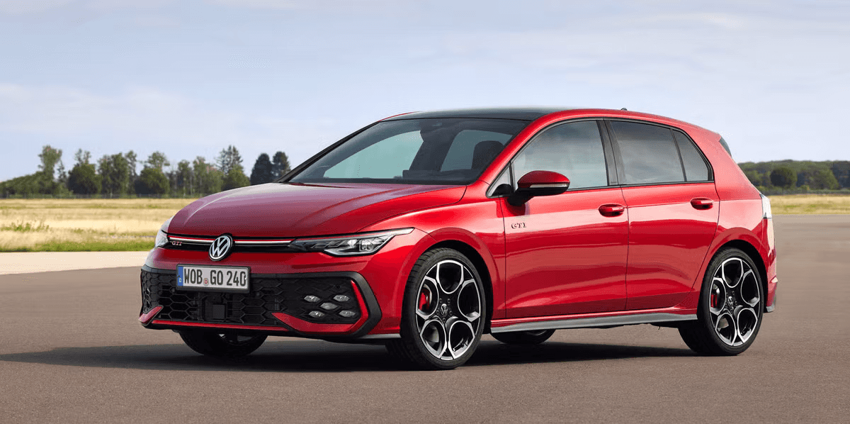 2025 Red Volkswagen GTI photo taken by Car and Driver