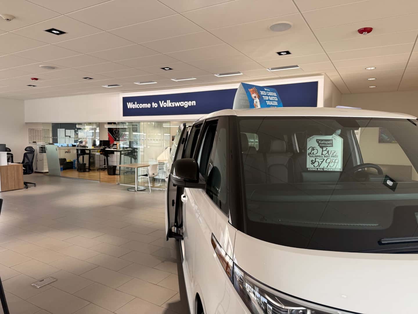 Kalispell Volkswagen Showroom with a 2025 ID.Buzz