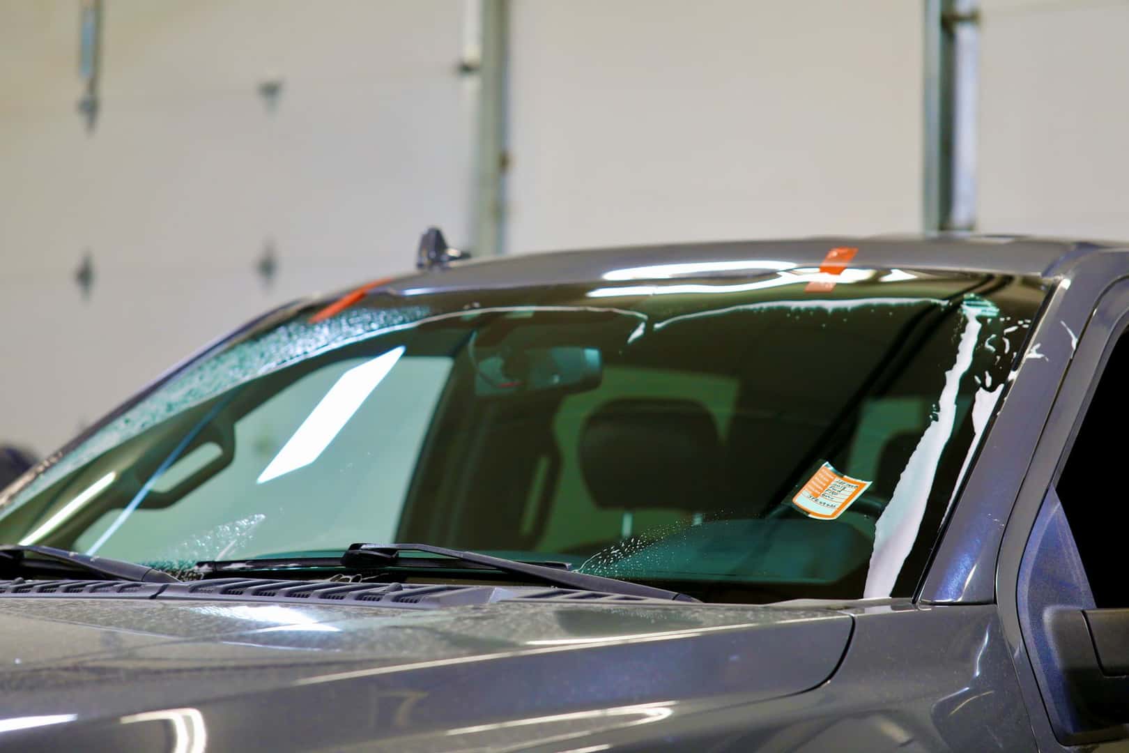 Windshield getting repaired at Kalispell Volkswagen in the Flathead Valley