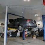 A Volkswagen getting maintenance in the Kailspell Volkswagen shop