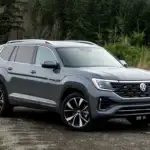 2026 Volkswagen Atlas on a backroad in a forest