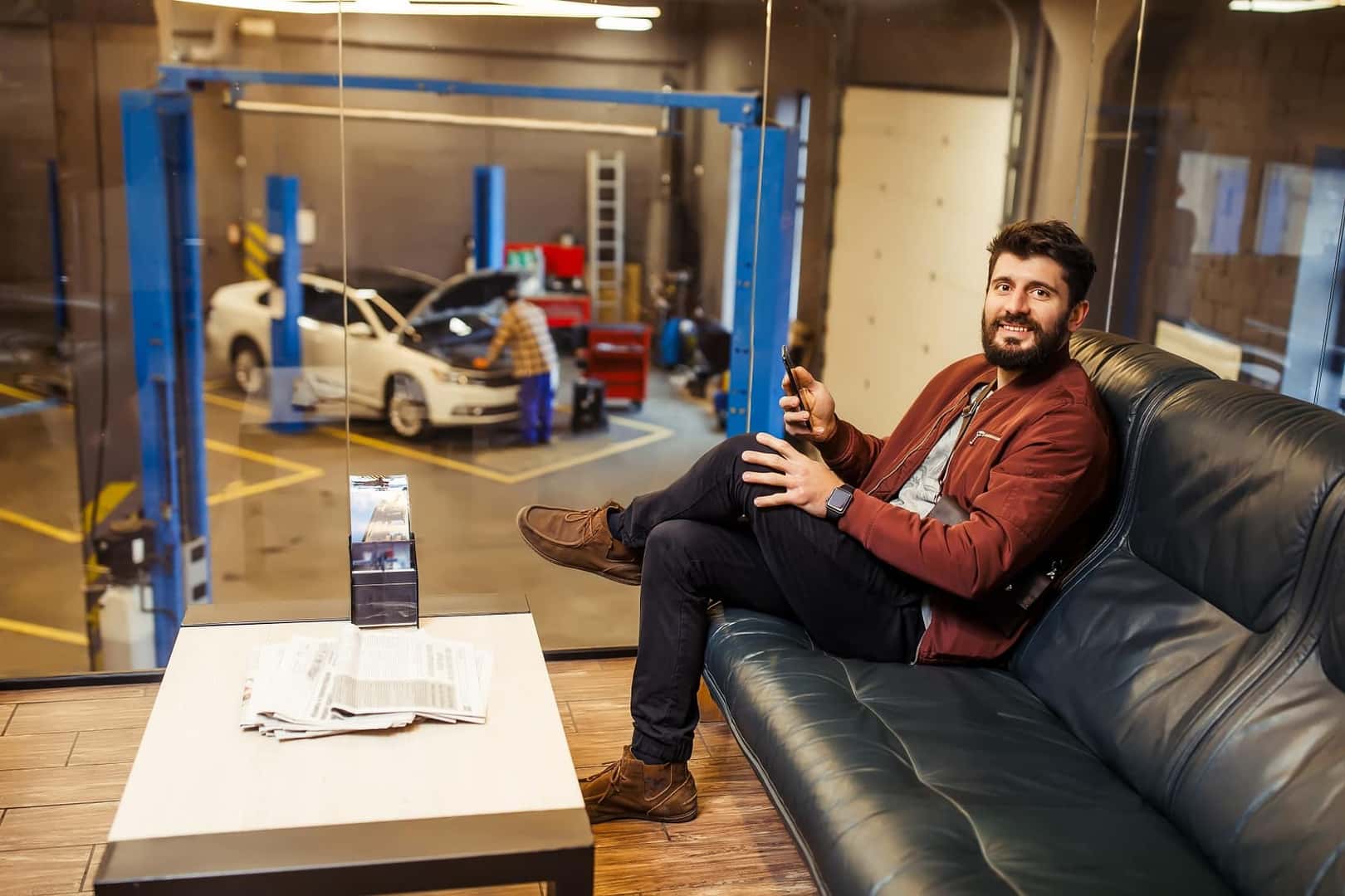 Wait in our break room while your Kia is being serviced