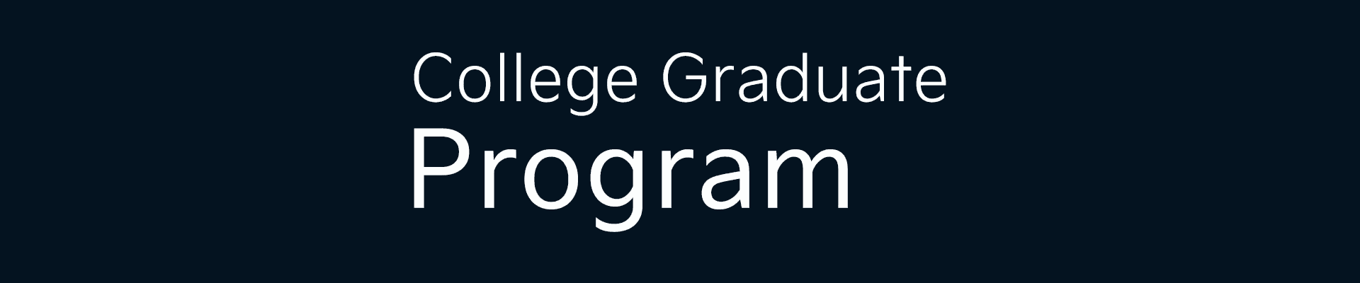 College Graduate Program Desktop Page Header
