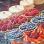 Pastries in display cabinet