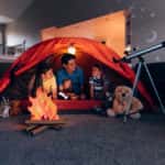 Father and Sons Indoor Camping