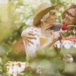 woman with her mom in the garden