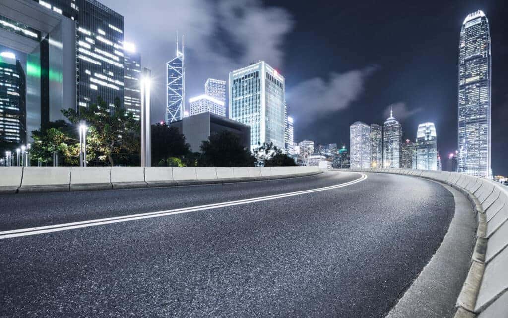 city road at night