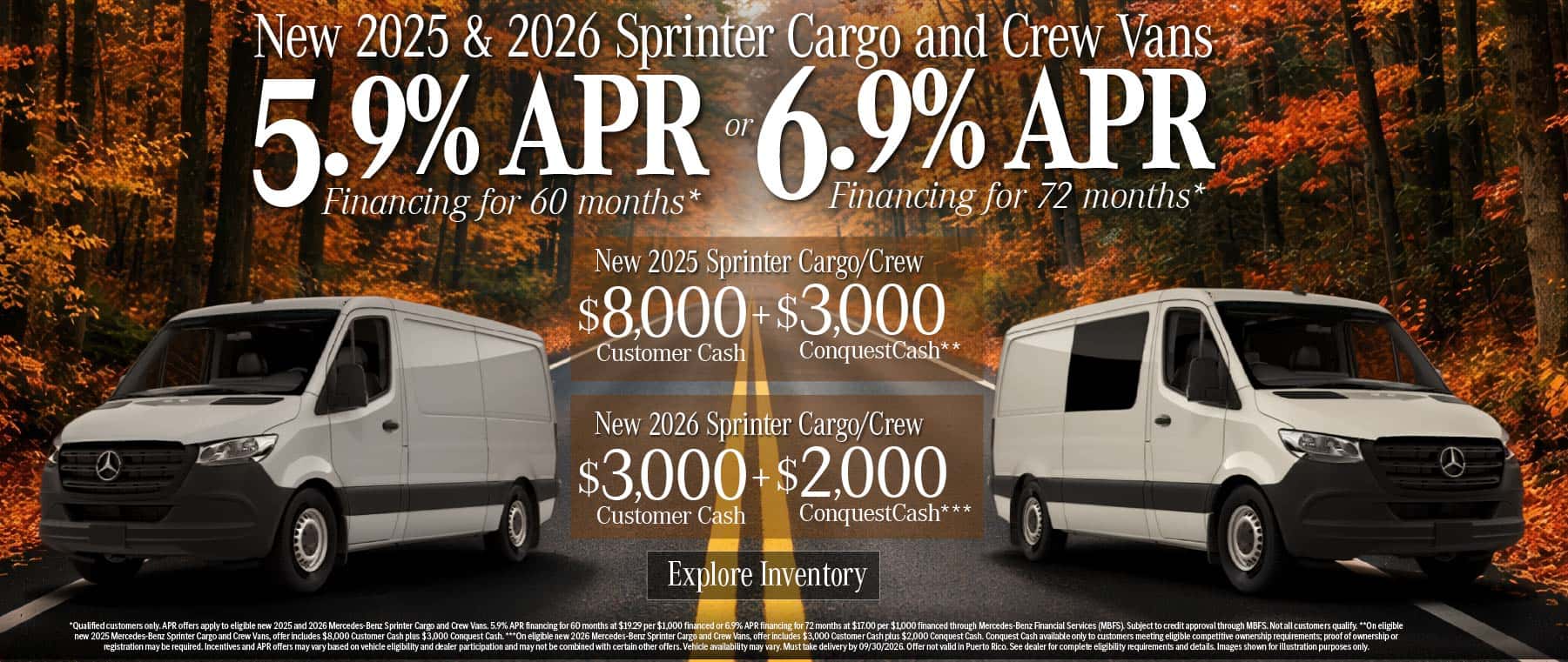 New 2025 & 2026 Mercedes-Benz Sprinter Cargo & Crew Vans 