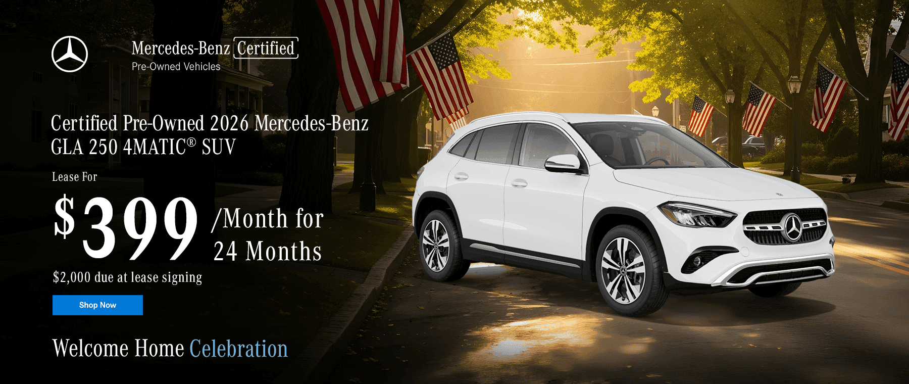 2026 Mercedes-Benz GLA 250 4MATIC® SUV Subtext: Lease for $399/month for 24 months $2,000 due at lease signing