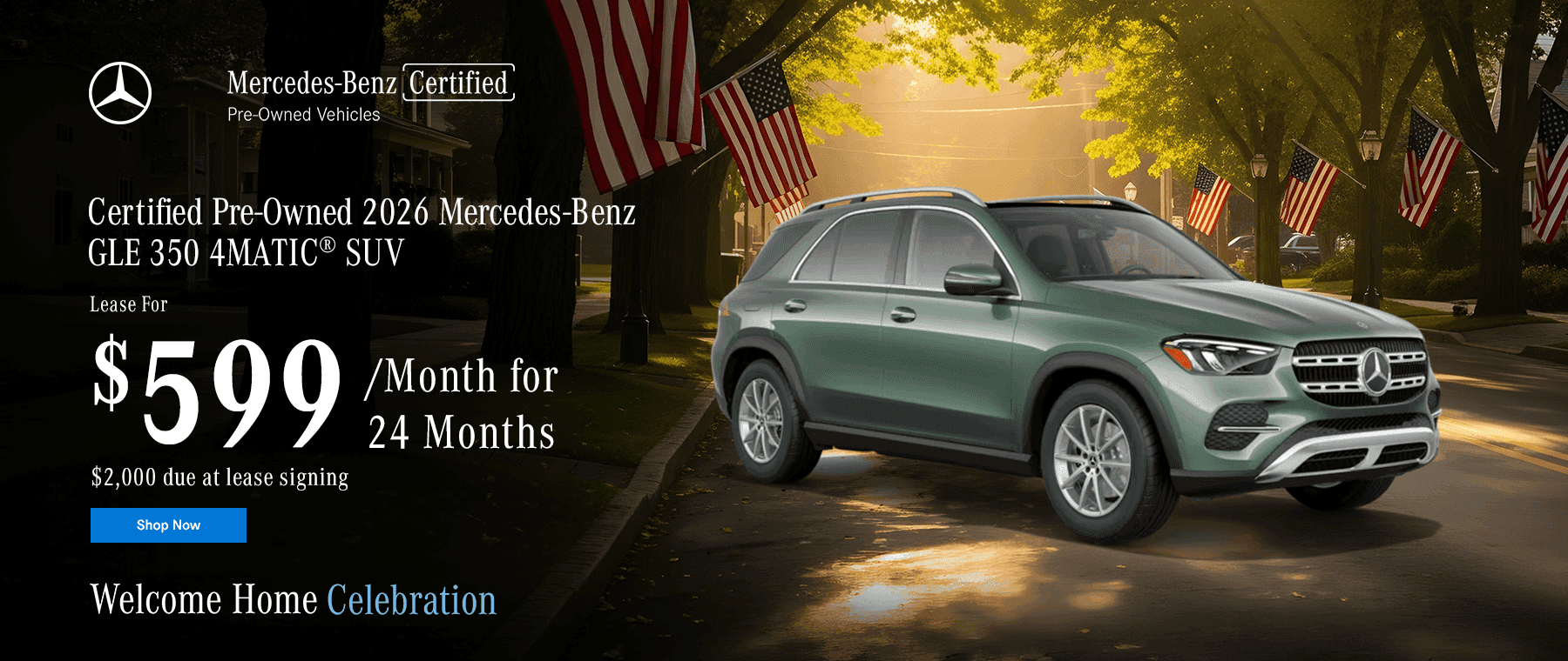 2026 Mercedes-Benz GLE 350 4MATIC® SUV Subtext: Lease for $599/month for 24 months $2,000 due at lease signing