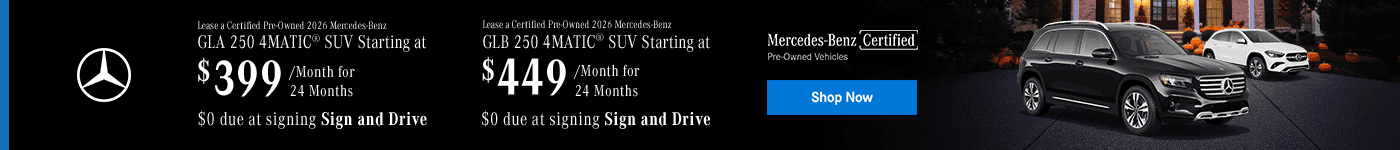 Certified Pre-Owned 2026 Mercedes-Benz GLA & GLB 250 4MATIC® SUV