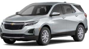 A silver 2022 Chevy Equinox LT is shown angled left.