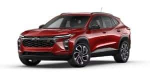 A red 2024 Chevy Trax 2RS is angled left.