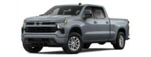 A gray 2024 Chevy Silverado 1500 is angled left.
