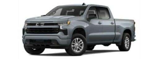 A gray 2024 Chevy Silverado 1500 is angled left.