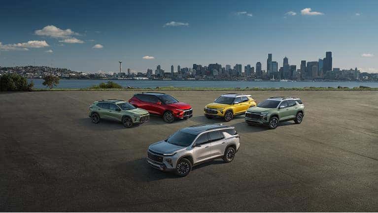 Chevrolet Vehicles in Parking lot