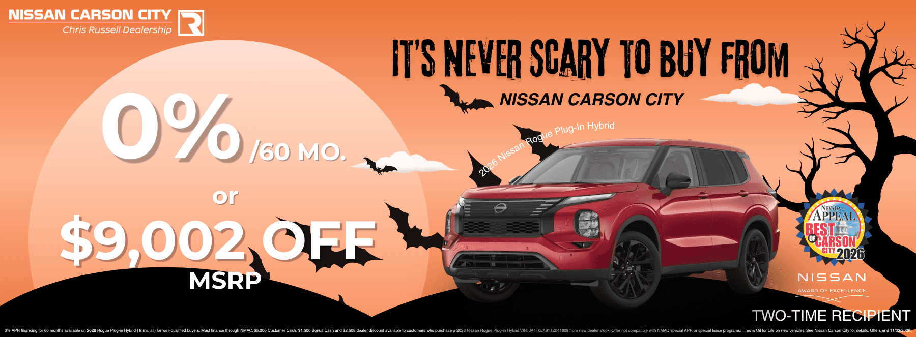 October Deals on Nissan Rogue Hybrid | 0% for 60 Months