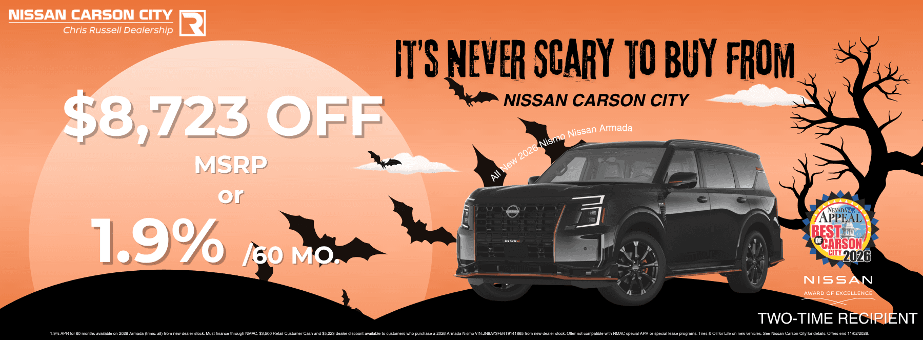 October Deal on Nismo Nissan Armada | 0% for 60 Months