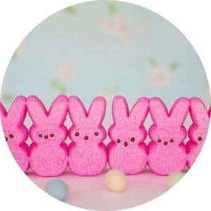 Line of Pink Easter Bunny Peeps