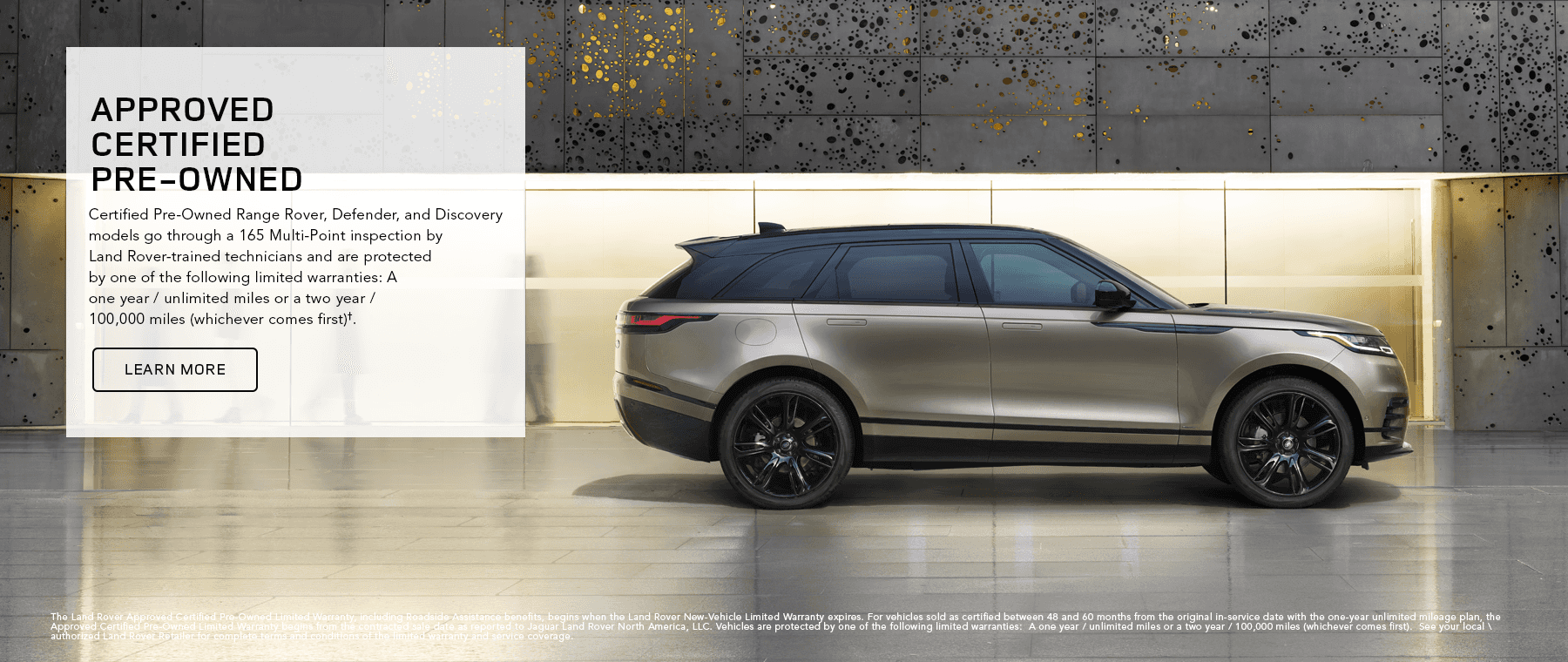 Approved Certified Pre-Owned Land Rover Banner